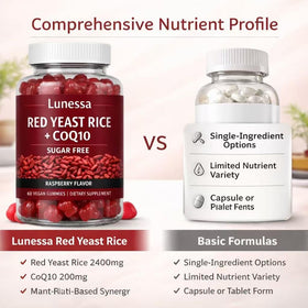 Flacon de Lunessa Riz Rouge avec étiquette visible