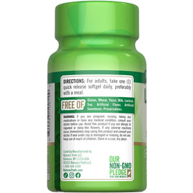 Flacon de Luteine Nature's Truth sur une table avec des plantes