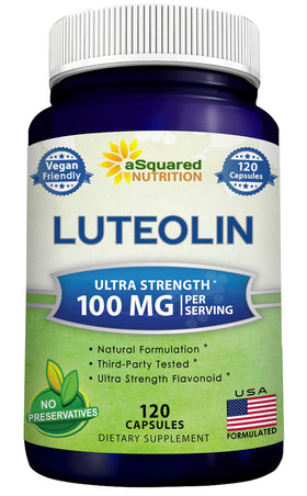 Flacon de Luteolin 100mg 120 capsules aSquared Nutrition vue de face