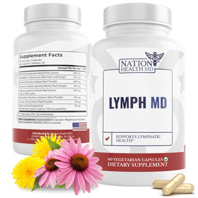 Flacon de Lymph MD NATION HEALTH MD contenant 60 capsules