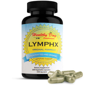 Flacon de LymphX Healthy Day Supplements avec 100 capsules