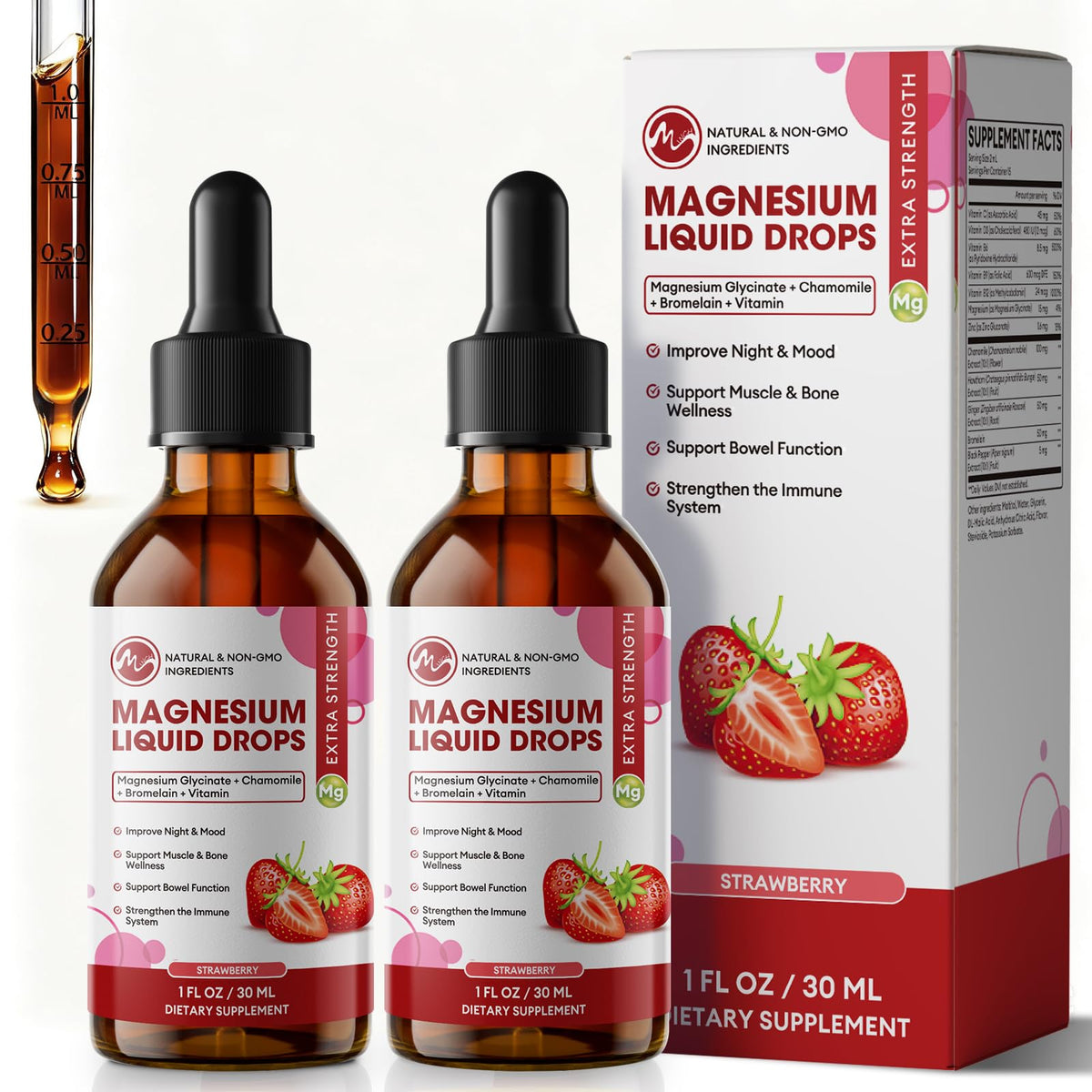 Flacon de M inch Magnésium Glycinate 30 ml vue avant