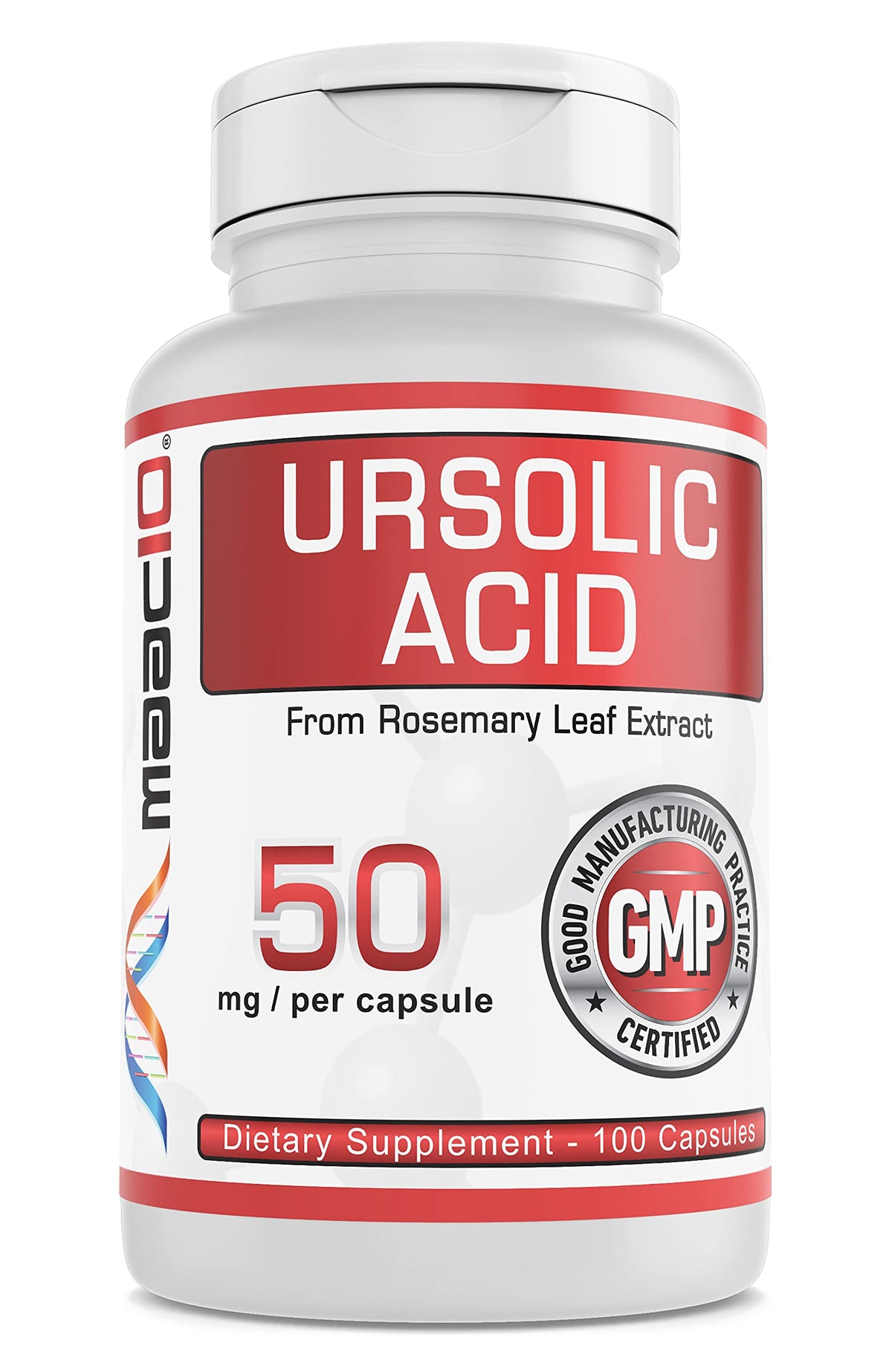 Flacon de MAAC10 Acide Ursolique 50mg avec 100 capsules
