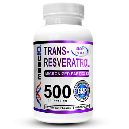 Flacon de MAAC10 Trans-Resvératrol 500mg vue de face