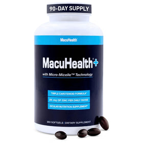 Flacon de Macuhealth Complément Alimentaire Oculaire avant avec étiquette