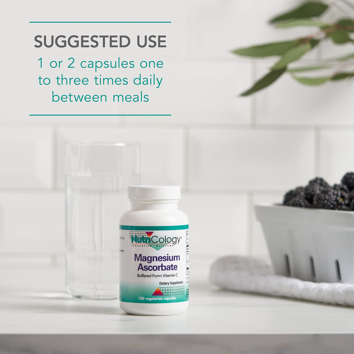 Flacon de Magnesium Ascorbate Allergy Research Group ouvert