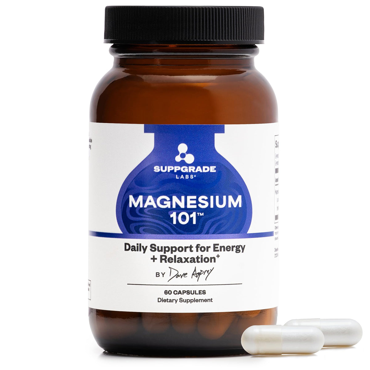 Flacon de magnésium bisglycinate 300 mg de Suppgrade Labs vue de face