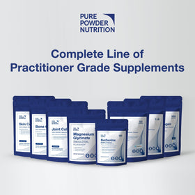Flacon de magnésium bisglycinate Pure Powder Nutrition avec des capsules à côté