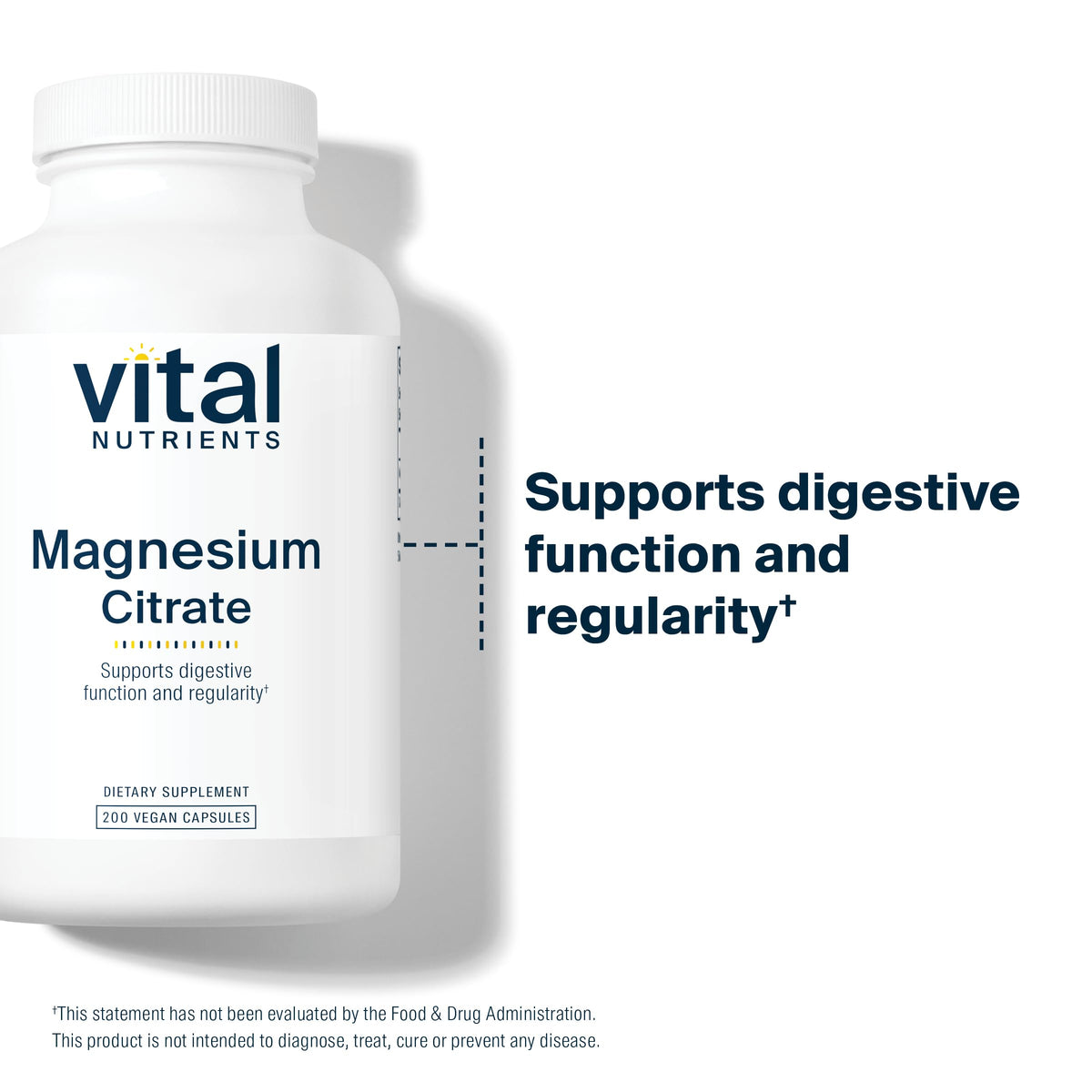 Flacon de magnésium citrate Vital Nutrients avec capsules à côté