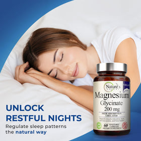 Flacon de Magnésium Glycinate 200mg avec capsules à côté