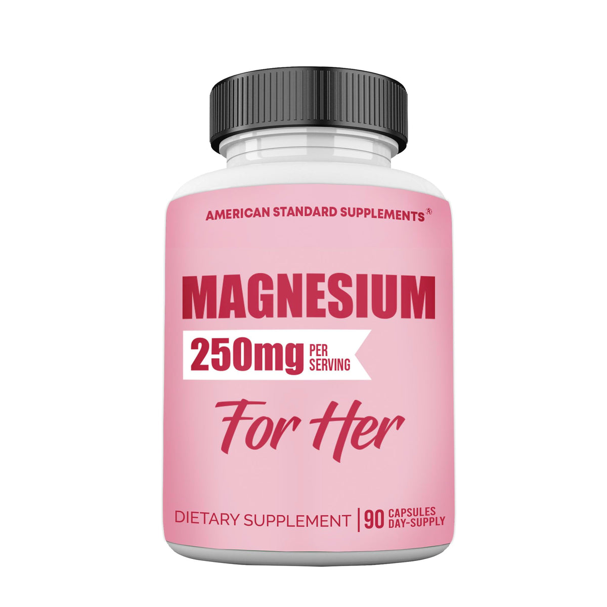 Flacon de Magnésium Glycinate 250mg American Standard Supplements, 90 capsules