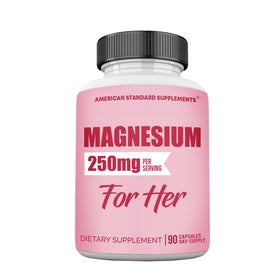 Flacon de Magnésium Glycinate 250mg American Standard Supplements, 90 capsules