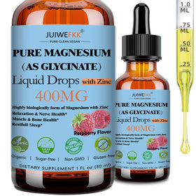 Flacon de magnésium glycinate 400mg liquide JUIWEFKK vue de face