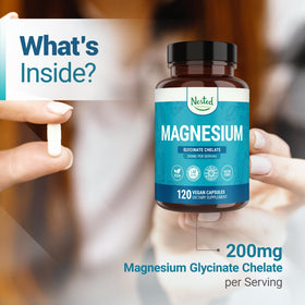 Flacon de magnésium glycinate avec étiquette visible