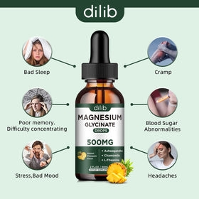 Flacon de magnésium glycinate dilib avec un fond naturel
