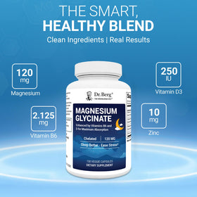 Flacon de magnésium glycinate Dr. Berg avec capsules visibles