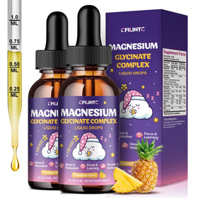 Flacon de magnésium glycinate liquide CFILIHTC 200 mg avec étiquette ananas