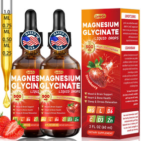 Flacon de magnésium glycinate liquide LAMFQA avec étiquette visible