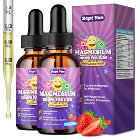 Flacon de magnésium glycinate liquide SEPT YAN 200mg, saveur fraise