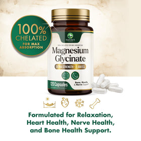 Flacon de magnésium glycinate Nature's Peak ouvert avec capsules à l'intérieur