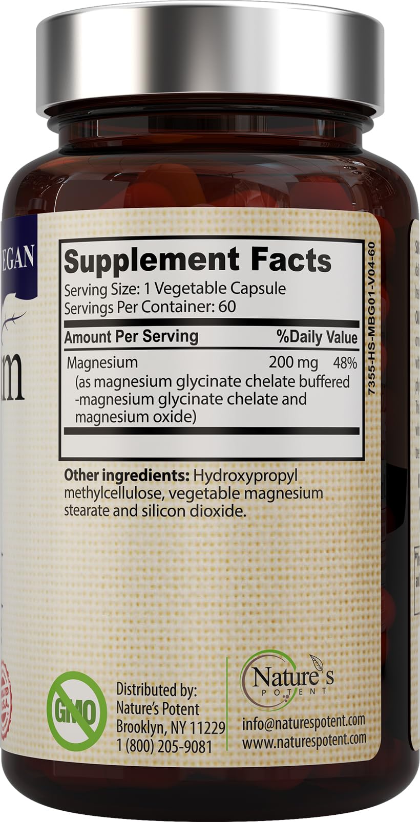 Flacon de Magnésium Glycinate ouvert avec capsules visibles