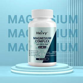 Flacon de Magnésium Heivy avec Zinc et D3 sur une table