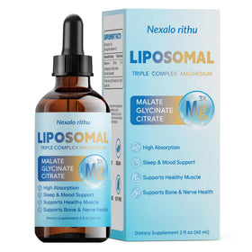 Flacon de magnésium liposomal Nexalo rithu 300 mg, vue de face