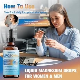 Flacon de magnésium liposomal Nexalo rithu avec un verre d'eau