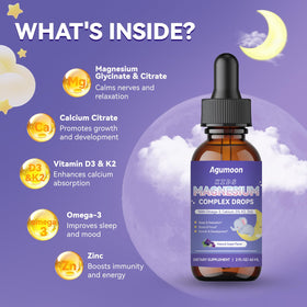 Flacon de magnésium liquide Agumoon avec étiquette claire