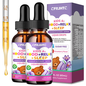 Flacon de magnésium liquide CFILIHTC pour enfants 4 Fl Oz, saveur fraise