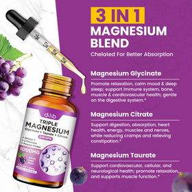 Flacon de magnésium liquide Dilib avec gouttes et étiquette