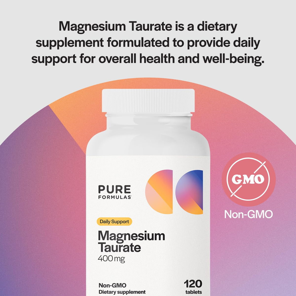 Flacon de magnésium taurate PureFormulas ouvert avec comprimés visibles