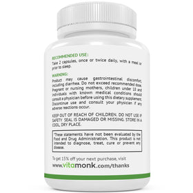 Flacon de magnésium VitaMonk ouvert avec capsules