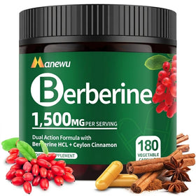 Flacon de Manewu Complément Berbérine HCl 1500mg vue de face