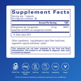 Flacon de Manganèse Pure Encapsulations avec étiquette