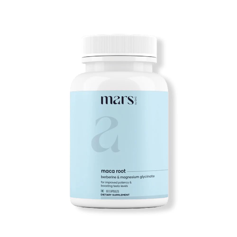 Flacon de mars by GHC Capsules de Racine de Maca, étiquette visible