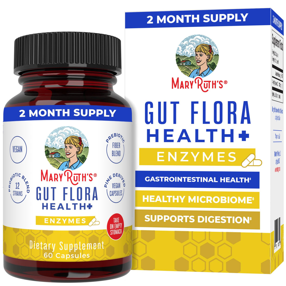 Flacon de MARYRUTH'S Enzymes Flora Intestinale 60 capsules