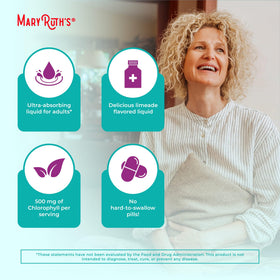 Flacon de MARYRUTH'S Mousse de Mer avec Spiruline dans un cadre naturel