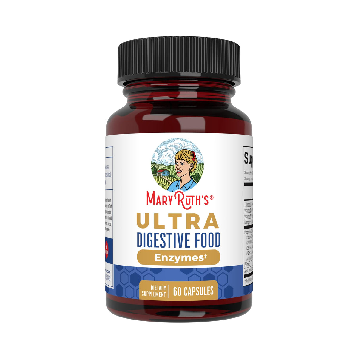 Flacon de MARYRUTH'S Multi-Enzymes 60 capsules vue de face