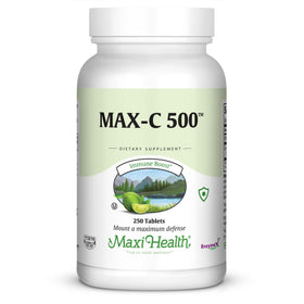 Flacon de Maxi Health Max-C 500 avec 250 comprimés de vitamine C
