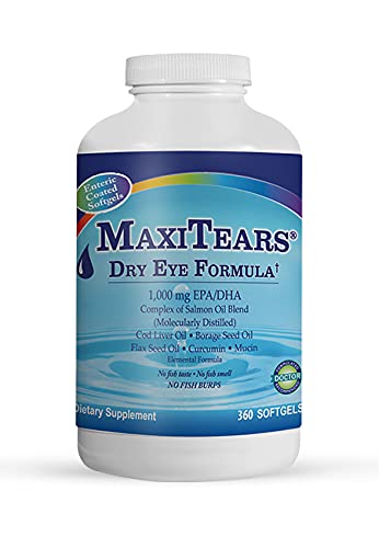 Flacon de MaxiTears 360 gélules pour la santé des yeux