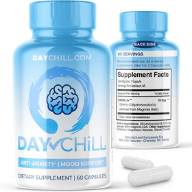 Flacon de MAXLIFE NATURALS Chill Pill DHHB 60 capsules avec étiquette