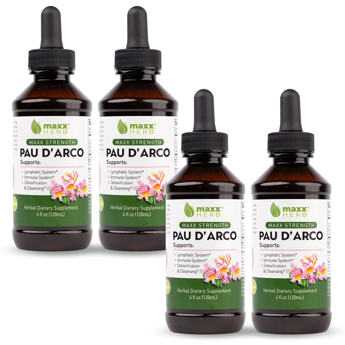 Flacon de Maxx Herb Pau D'Arco Extrait Liquide 120 ml vue avant