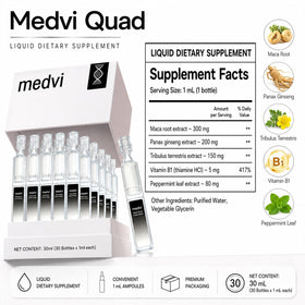 Flacon de Medvi Quad Complément Alimentaire Liquide 191g avec d'autres compléments alimentaires