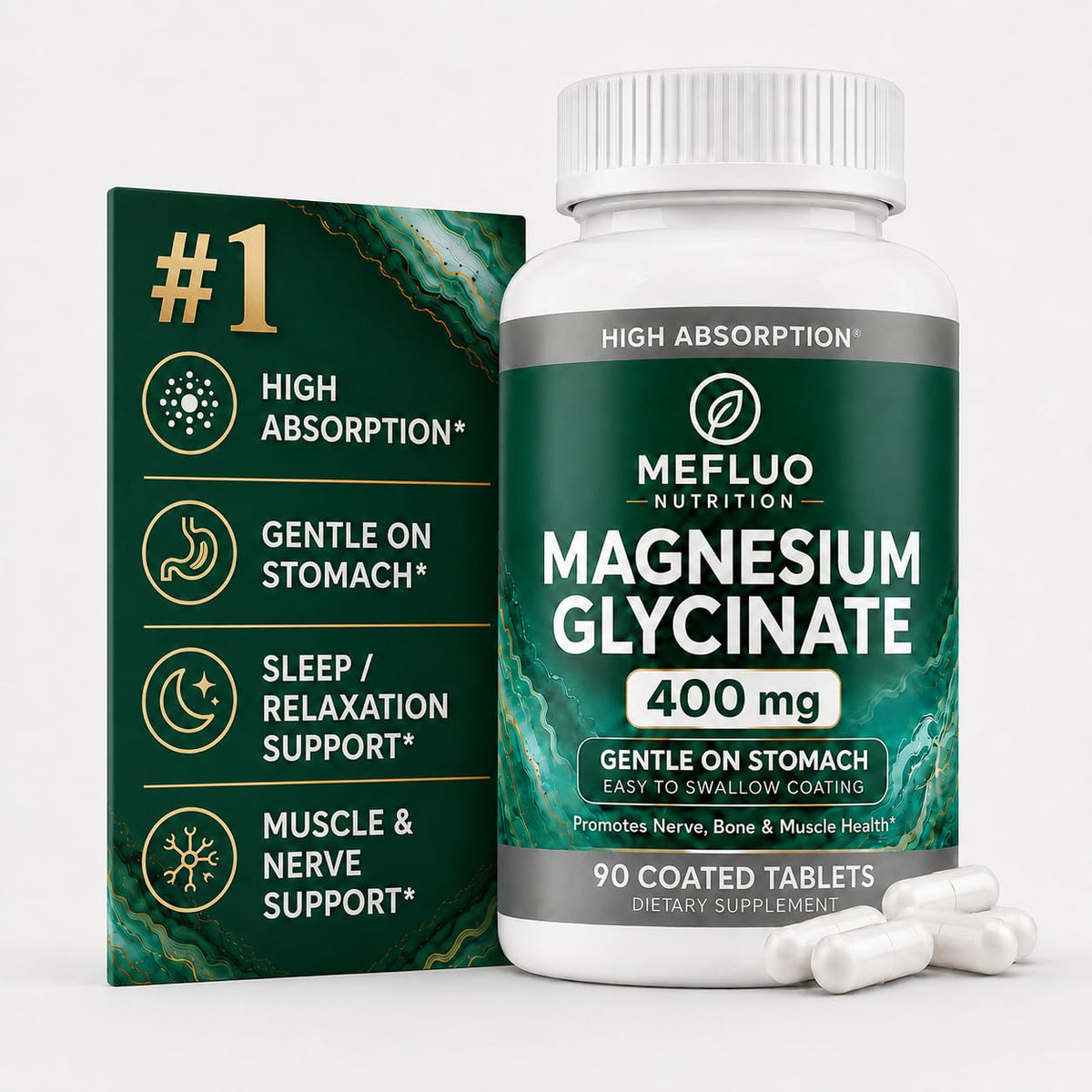 Flacon de Mefluo Magnésium Glycinate 90 capsules végétales