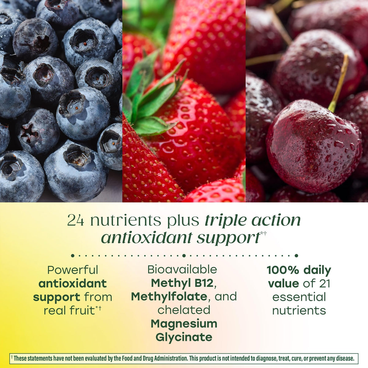 Flacon de MegaFood avec étiquette visible, 60 comprimés