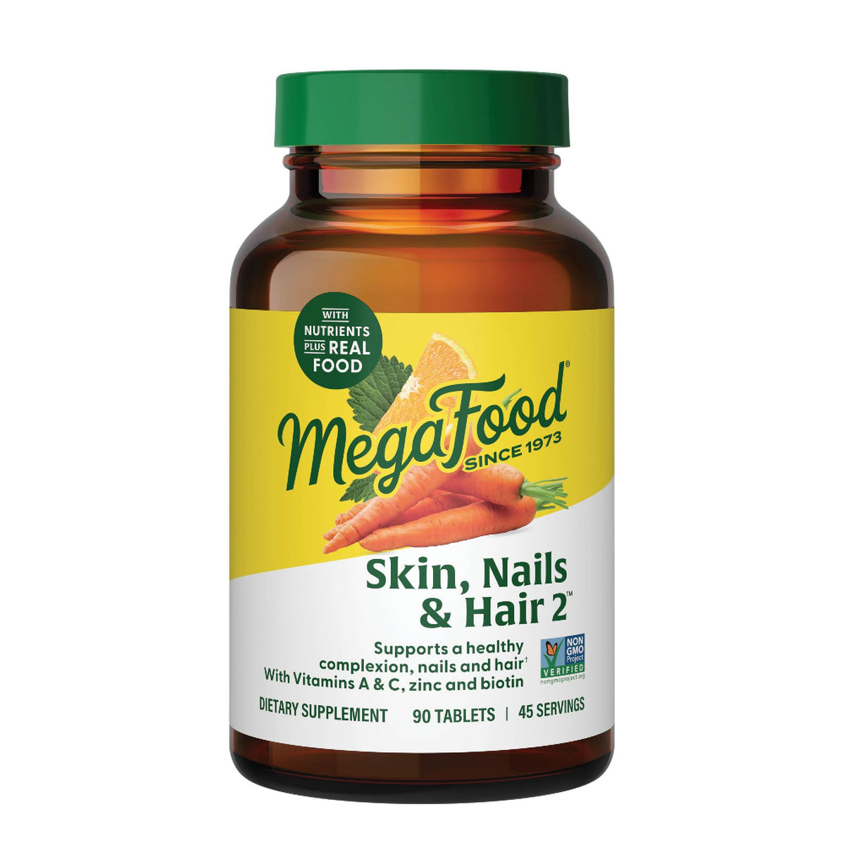 Flacon de MegaFood Compléments pour Cheveux, Ongles et Peau 90 comprimés
