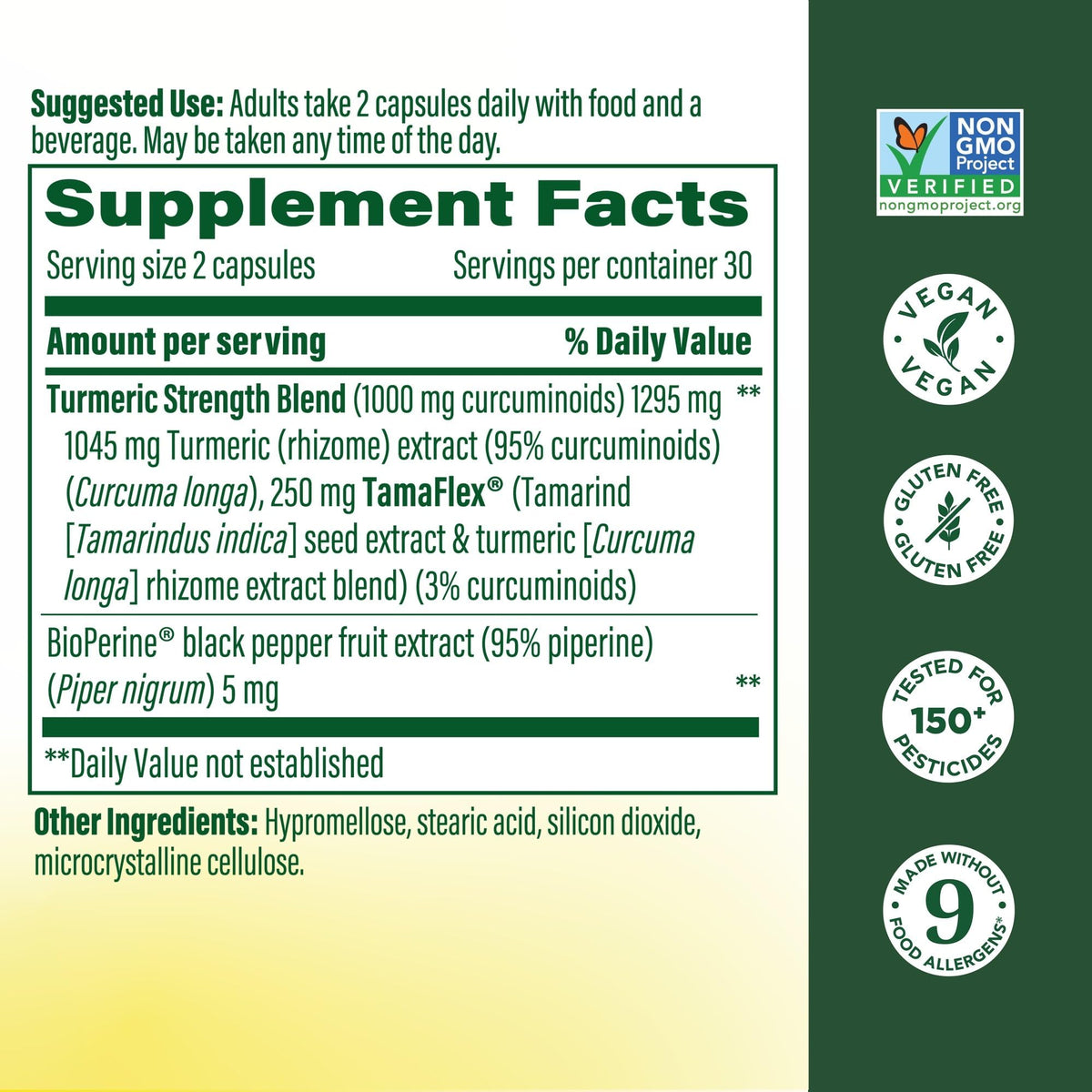 Flacon de MegaFood Curcuma avec étiquette descriptive
