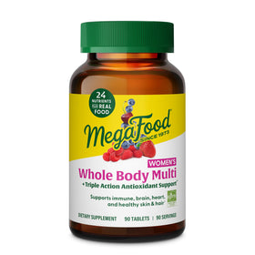 Flacon de MegaFood Multivitamine Methylée Femme 90 comprimés