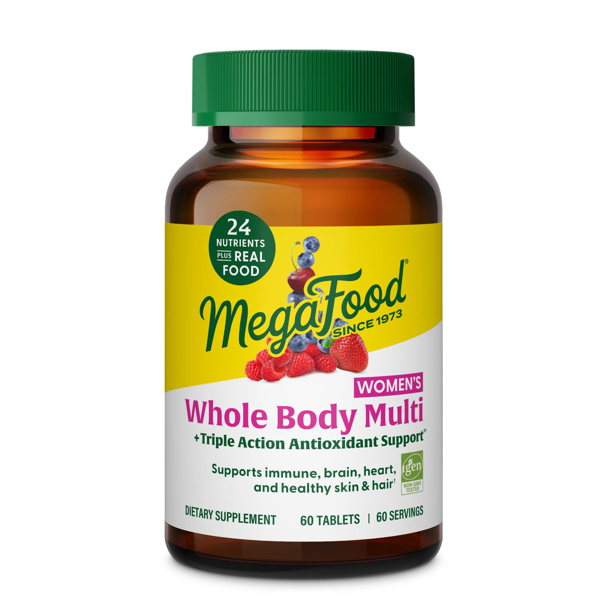 Flacon de MegaFood Multivitamines Methylées pour Femmes, 60 comprimés